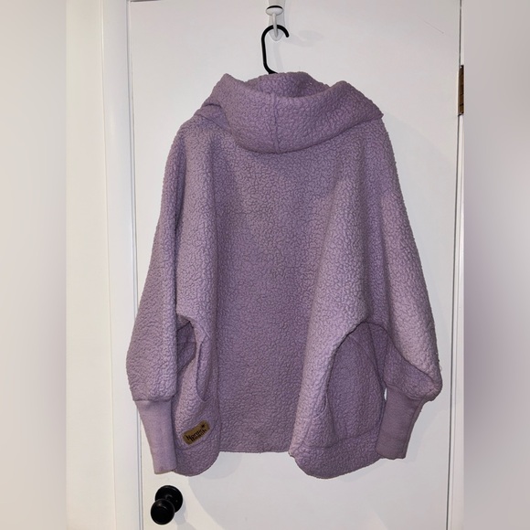 NORDIC BEACH Body Wrap Lavender Teddy Oversized Jacket One Size Fits All - Picture 3 of 5